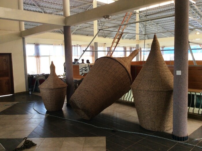 Simon Foreman, My Agaseke — baskets installed, Kim Foreman Bible Institute