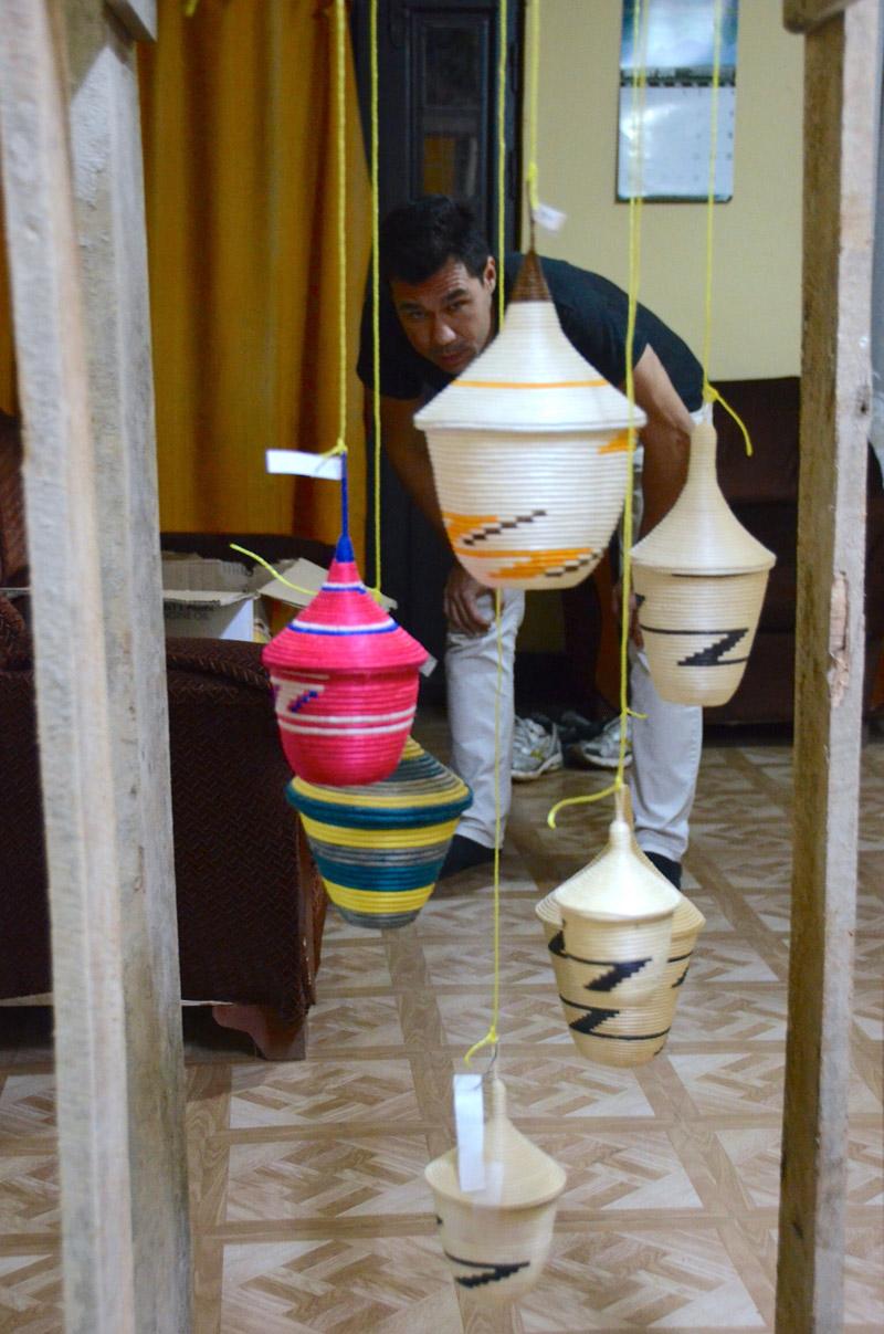 Simon Foreman, My Agaseke — under construction, rebar framework with team, Butare